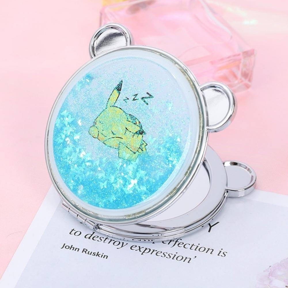 Gương trang điểm hai mặt Pison gấp gọn có nhũ kim tuyến lấp lánh - giao ngẫu nhiên - 01 cái