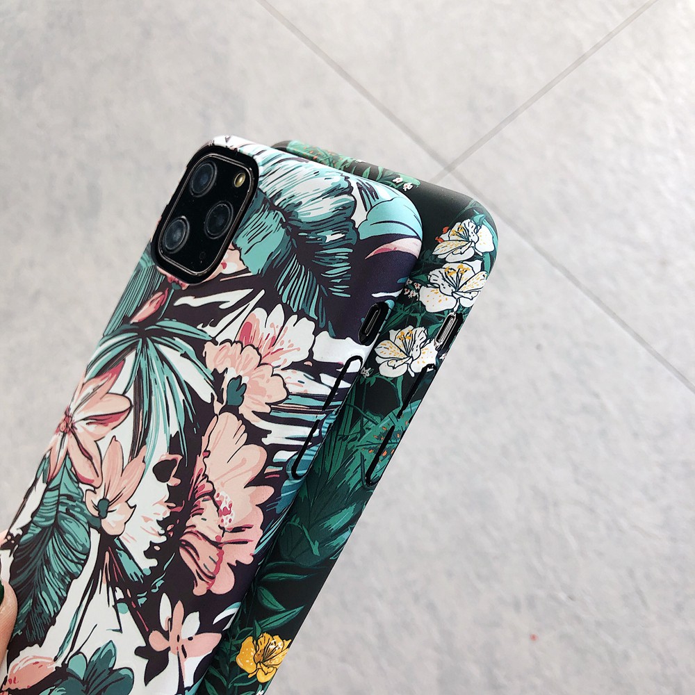 Hard flowers Case iphone 12 11 pro Max 12 mini Ốp điện thoại viền silicone mặt vải có ngăn đựng thẻ bằng da giả cho iPhone X XS Max XR 6 7 8 6Plus 8Plus 7Plus