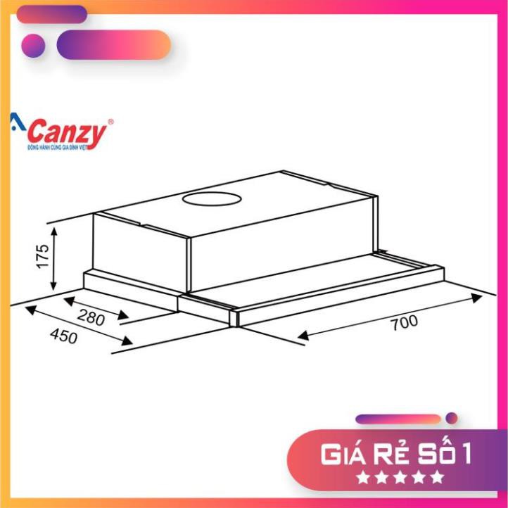 [Siêu Cấp] (Giá bán 2,1 tr) Máy hút mùi, hút khói âm tủ Canzy CZ-7002G rộng 70cm, hàng chính hãng bảo hành 3 năm