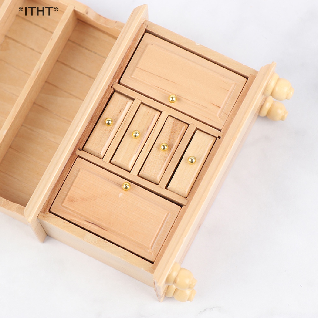 Kệ Sách / Tủ Nội Thất Bằng Gỗ Tỉ Lệ 1: 12 Trang Trí Nhà Búp Bê