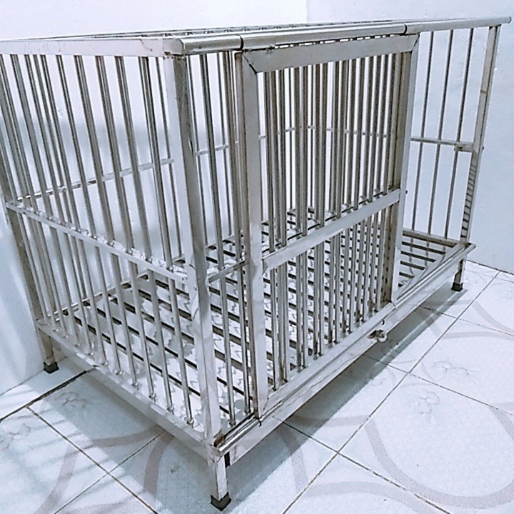 Chuồng Chó Inox Cao Cấp 100x60x75cm - CC0610I
