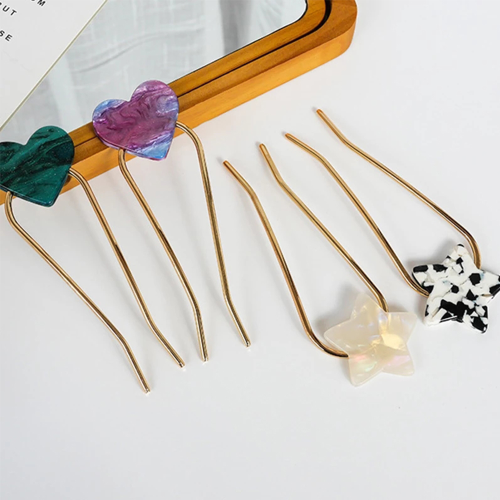 Trâm cài tóc hình chữ U nhiều màu thời trang Nhật Bản cho nữ