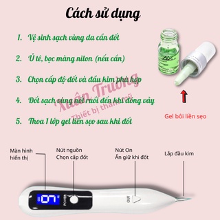 Máy đốt nốt ruồi mụn thịt mini 9 cấp, đốt ổ hôi nách