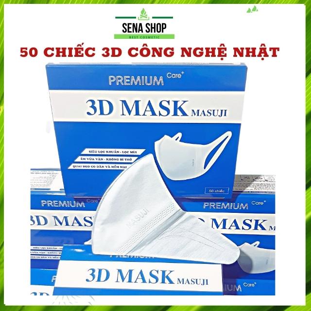 [Siêu rẻ] Khẩu Trang 3D Mask Masuji Xuân Lai Chinh Hãng Công nghệ Nhật Bản Hộp 50 Chiếc Lọc khuẩn Lọc Mùi Êm Mềm Mại