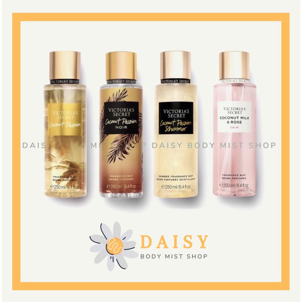 𝐃𝐚𝐢𝐬𝐲 𝐌𝐢𝐬𝐭 💜 Xịt Dưỡng Thể Body Mist 𝗩𝗜𝗖𝗧𝗢𝗥𝗜𝗔'𝗦 𝗦𝗘𝗖𝗥𝗘𝗧 "Coconut Pasion" 30ml/50ml/100ml | Thế Giới Skin Care