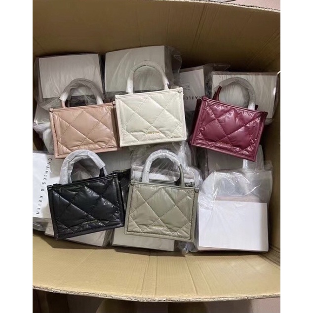 Túi cnk tote tay cầm ô trám