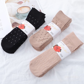 Tất vớ giấy cổ cao chấm bi hàn quốc loại dày