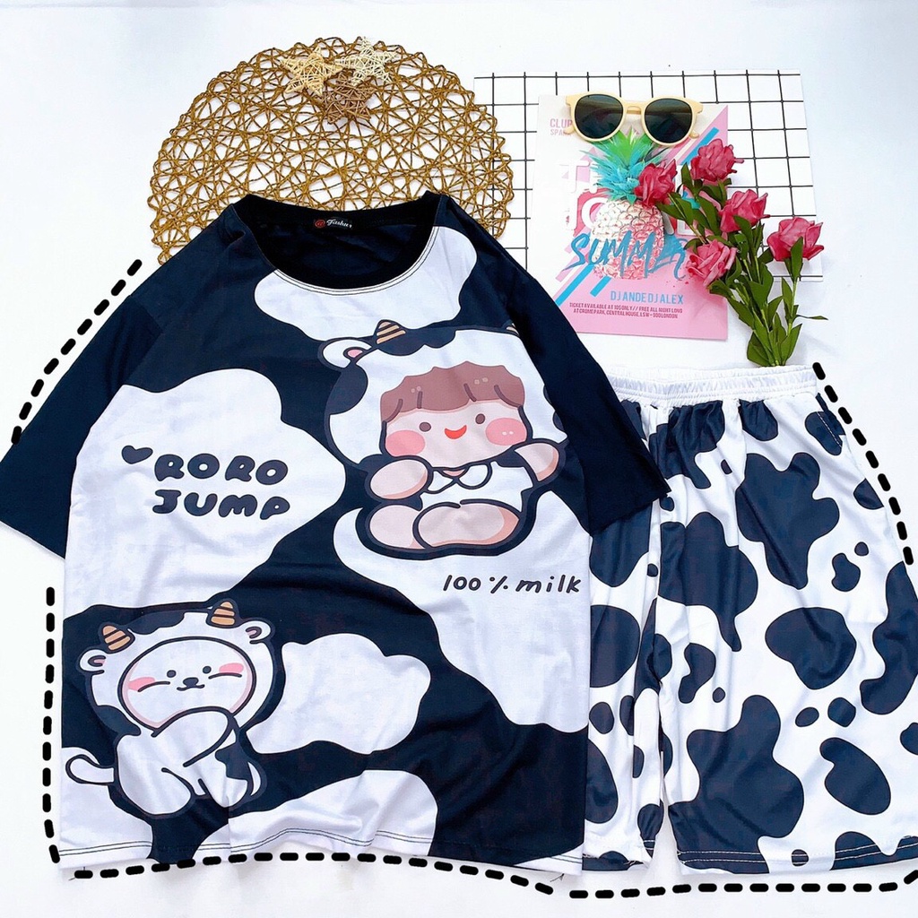 Set đồ bộ hoạt hình ❤️ Bộ mặc nhà Cartoon RORO JUMP Freesize Unisex nam nữ Molly Fashion