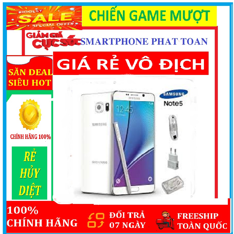 điện thoại Samsung Note5 __SAMSUNG GALAXY NOTE 5 Chính Hãng Ram 4GB bộ nhớ 32GB mới, Pút S-pen nhạy, Pin trâu