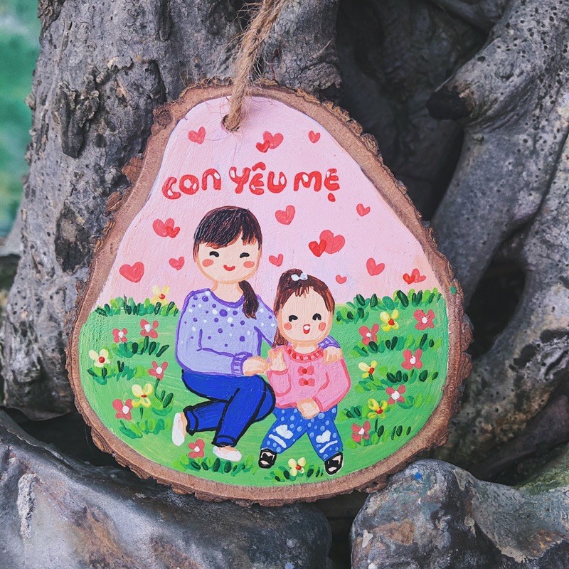 Gỗ vẽ handmade [ĐỘC ĐÁO CÓ 1 KHÔNG 2] tag gỗ, móc khoá, lót ly...