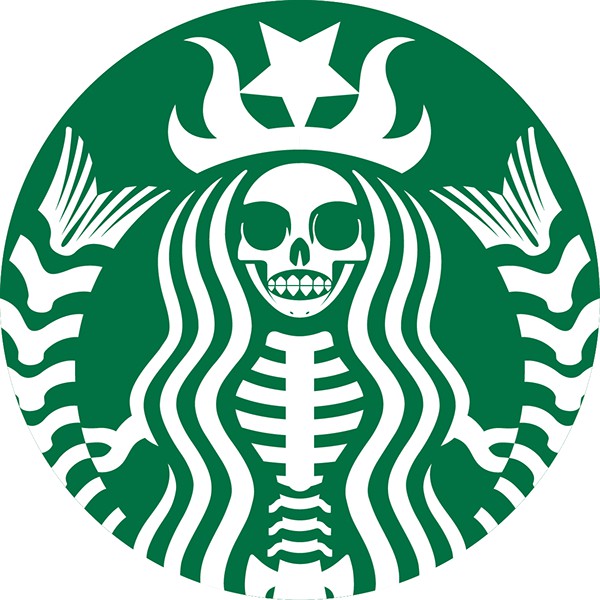 Sticker decal hình dán logo STARBUCKS, dán laptop, dán nón bảo hiểm