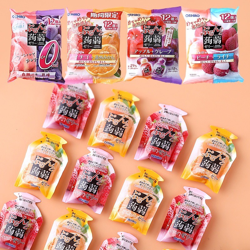 Thạch rau câu Orihiro mix vị dưa lưới và bưởi hồng 240g