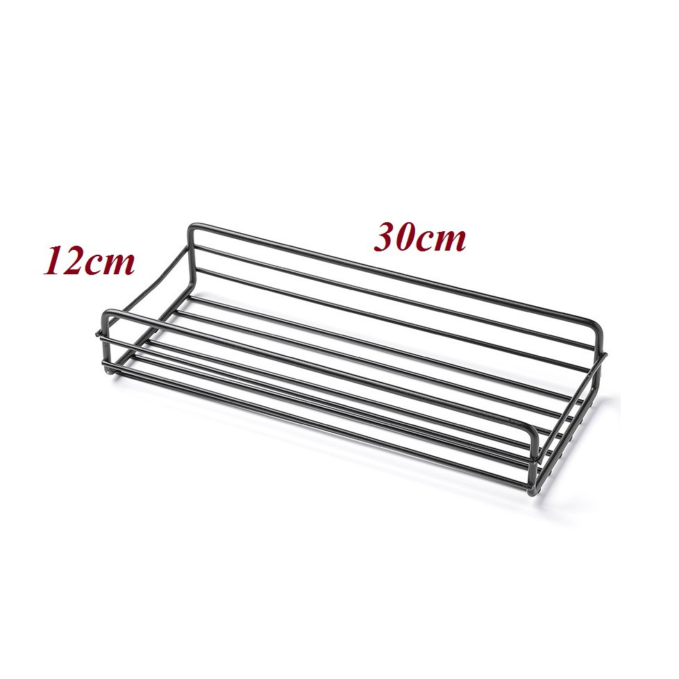 Kệ nhà tắm chữ nhật Inox 30cm dán tường thông minh - giá sắt treo tường nhà bếp