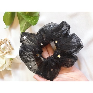 Dây cột tóc Scrunchies đính hạt lấp lánh cao cấp