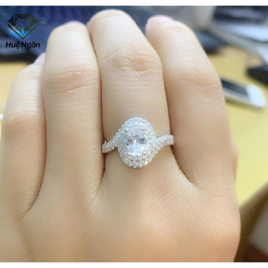 Nhẫn bạc Ý 925 Huệ Ngân - Đính Đá sang trọng RR1534