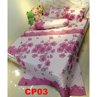 Set Chăn ga gối Cotton Poly 5 món CP03 siêu đẹp siêu bền