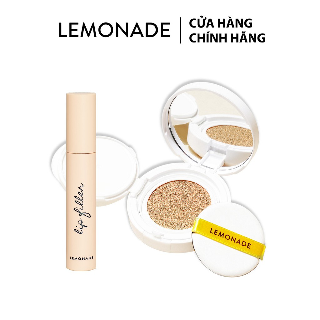 Combo phấn nước đơn Lemonade Matte Addict Cushion 15g và son lót đầy môi LipFiller 4.5g
