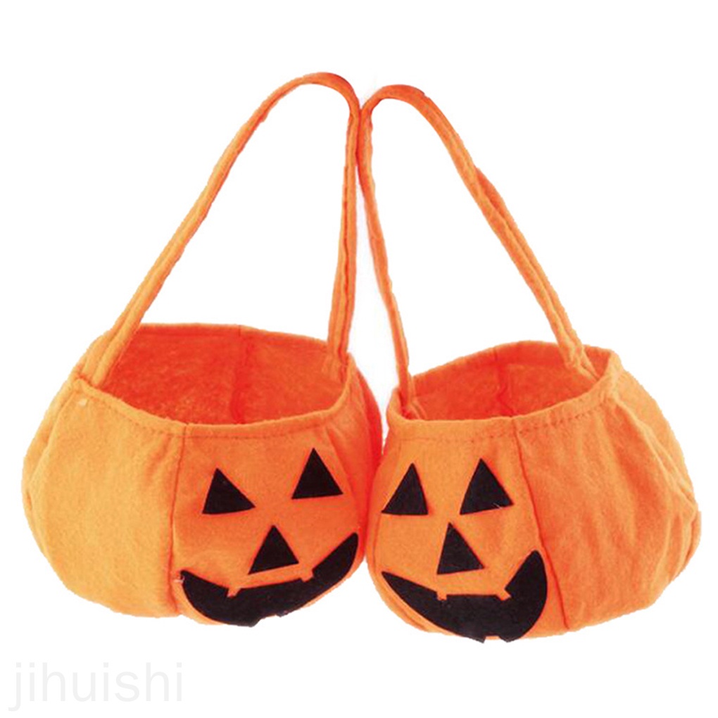 Túi Đựng Kẹo Bằng Vải Không Dệt Hình Bí Ngô Halloween Đáng Yêu Cho Bé