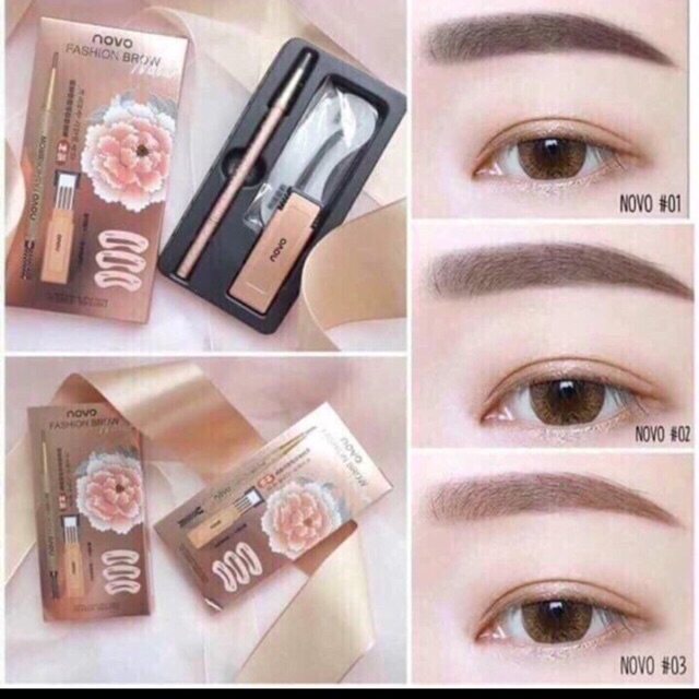 Bộ khuôn kẻ mày no vo