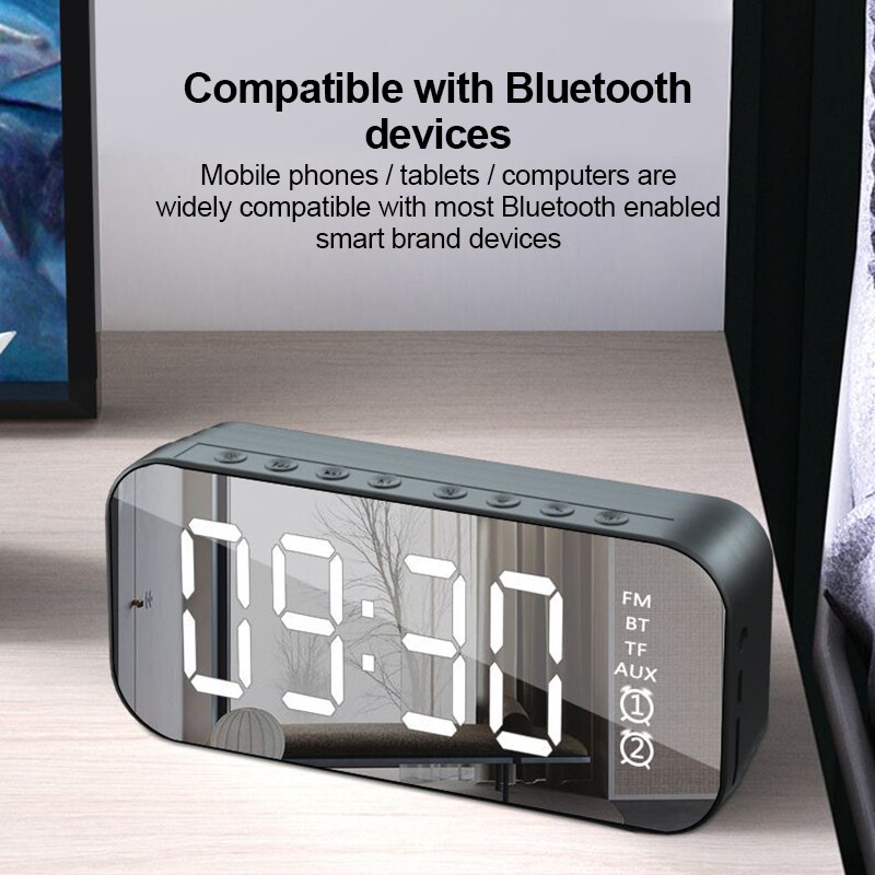 Loa Bluetooth Kiêm Đồng Hồ Báo Thức Vitog Có Đèn LED Hỗ Trợ MP3 FM Radio Tiện Dụng