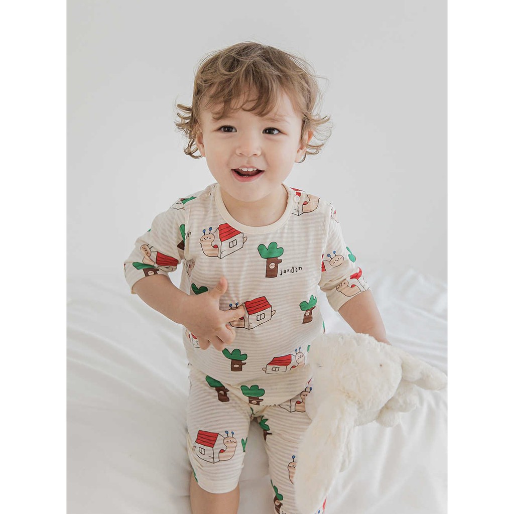 BỘ LỬNG CAO CẤP BÉ TRAI CỦA HÃNG CORDII, CHẤT COTTON GIẤY ORGANIC, MẪU NHÀ SÂU