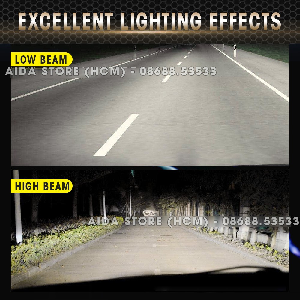 Đèn LED pha, gầm ô tô xe máy XM70 có driver led sử dụng điện áp rộng 12v~24v max sáng
