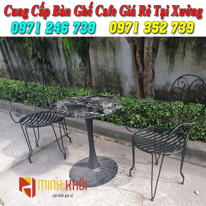 Bộ bàn ghế sắt cafe mỹ nghệ ngoài trời giá xưởng