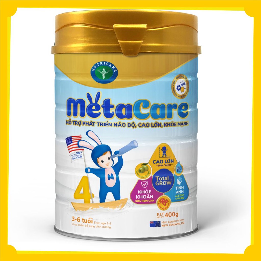 Sữa Cho Bé SIÊU RẺ Sữa Bột Care 4 900g Mẫu Mới,Sữa Meta Care 4 Dành Cho Bé