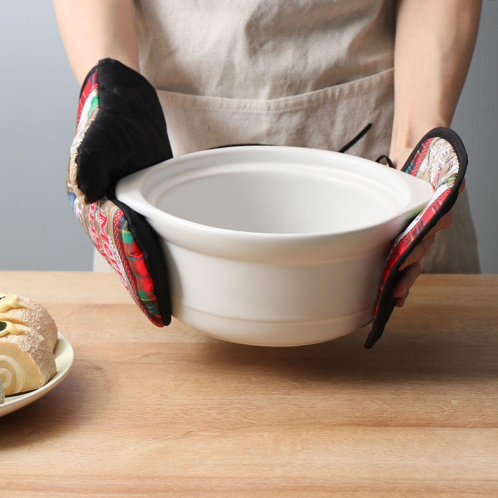 LAKAMIER Găng Tay Cách Nhiệt Dùng Cho Lò Vi Sóng Trang Trí Giáng Sinh Mới