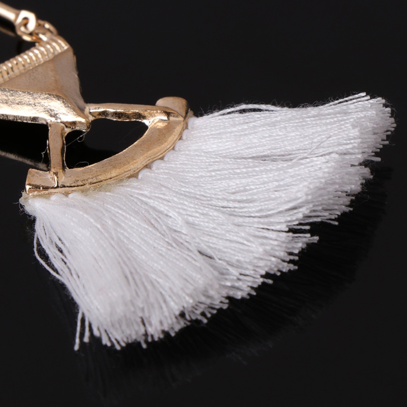 Hoa Tai Dáng Dài Phối Tua Rua Phong Cách Vintage Thời Trang