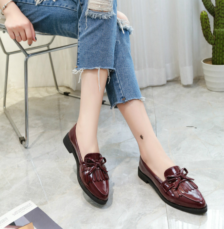 NEW KOREAN STYLE Giày Búp Bê Nữ Đính Nơ Thời Trang Hàn Quốc Xinh Xắn