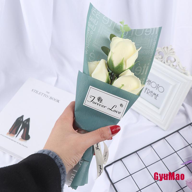 Bó Hoa Hồng Sáp 3 Đầu Dùng Làm Quà Tặng Lễ Tình Nhân
