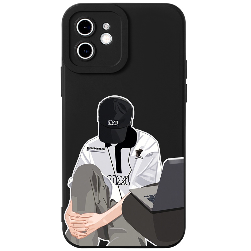 Ốp lưng JURSUE hoạt hình cặp đôi dễ thương đẹp nam nữ Cho iPhone 14 13 12 11 Pro Max SE 2020 X XR XS 8 7 ip 6S 6 Plus Y2222