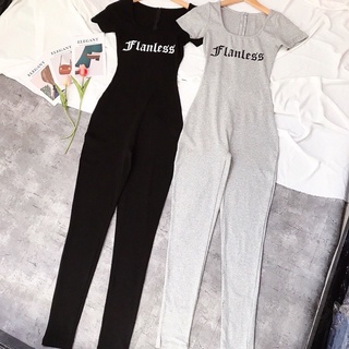Pass jumpsuit thun tay cộc màu đen ( ảnh thật )