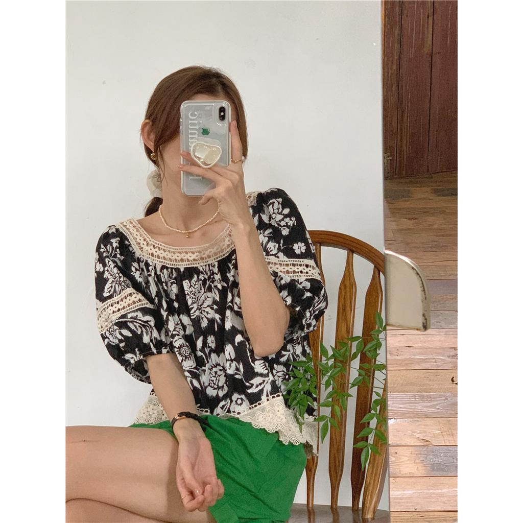 Áo Sơ Mi Ren Hoa Ngắn Tay Thời Trang Sành Điệu 53322