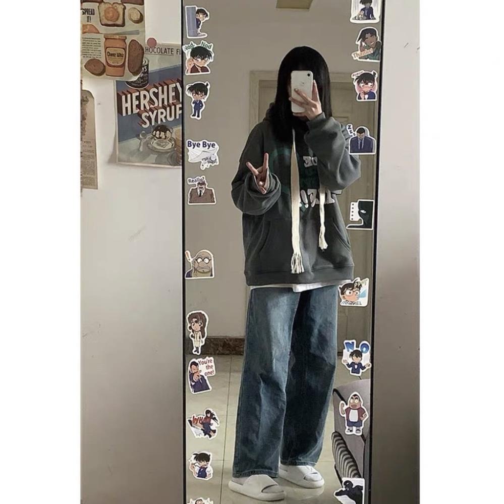 Áo hoodie TIDE tim xanh chất nỉ ngoại Form thụng cánh dơi trùm mông hàng có mũ, 2 lớp xịn sò