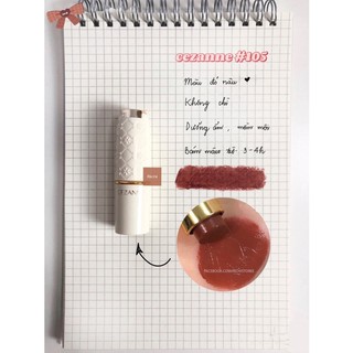 Son dưỡng có màu Cezanne Lasting Lip Gloss 101 105 504 401