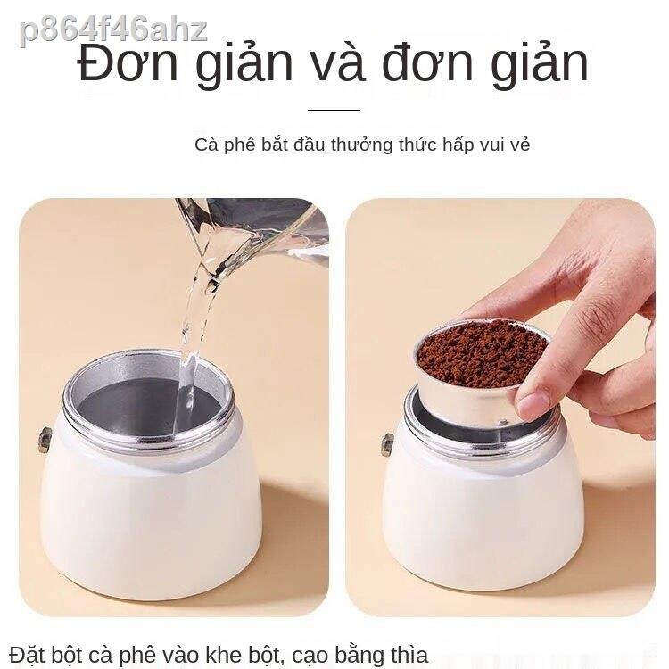 [bán chạy]♀Bình pha cà phê dày nồi nhôm bát giác kiểu châu Âu Máy nổ moka pot Ý cổ điển