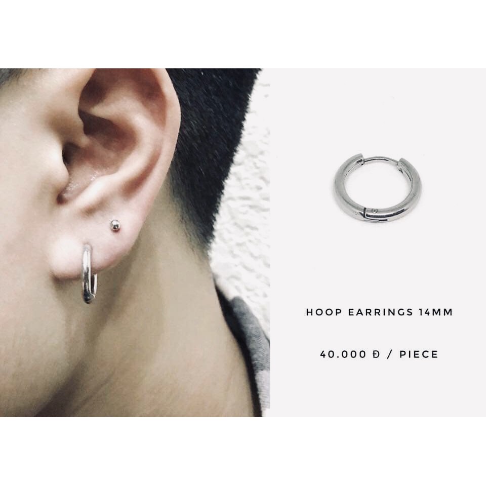 bông tai titan tròn basic không dị ứng nam nữ | BigBuy360 - bigbuy360.vn