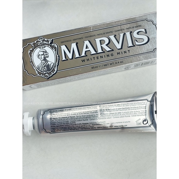 Kem Đánh Răng Marvis Whitening Mint - Làm Trắng Răng