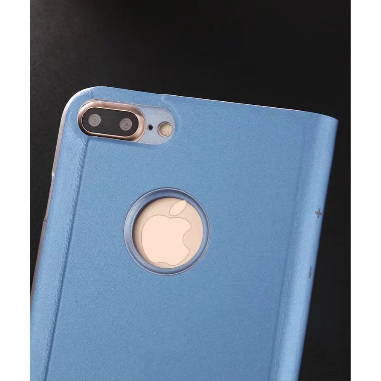 Bao da điện thoại nắp gập tráng gương sang trọng cho iPhone 8 Plus | BigBuy360 - bigbuy360.vn