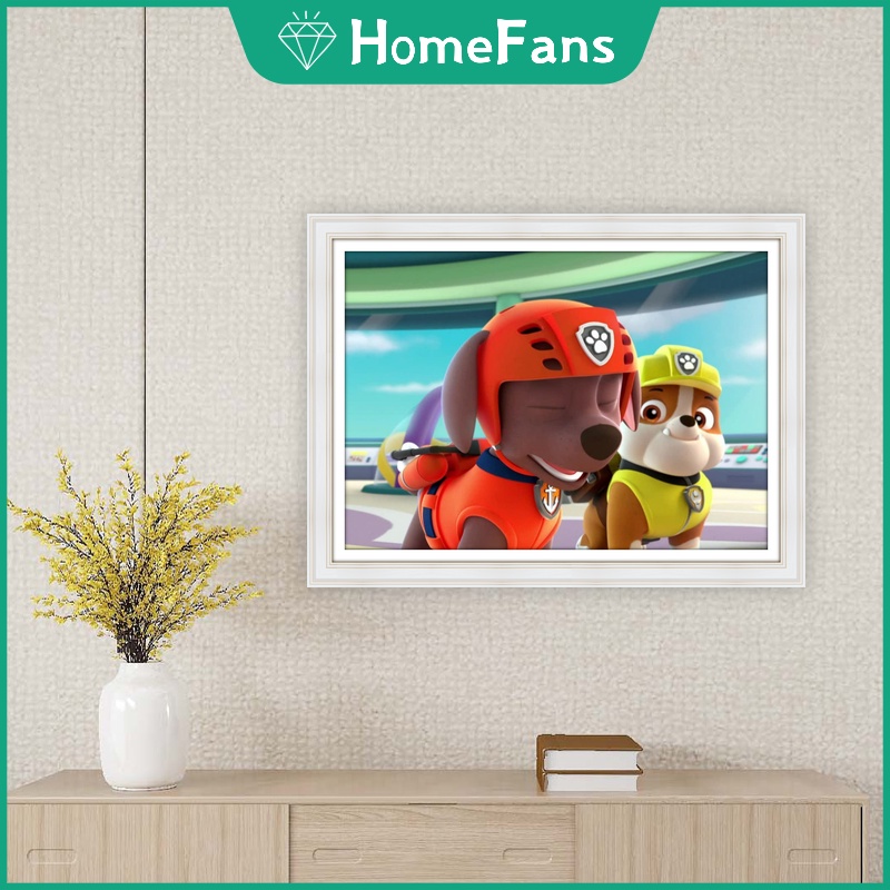 Bộ Tranh Đính Đá Tự Làm Họa Tiết Hoạt Hình Tuần Tra Kích Thước 40X30Cm