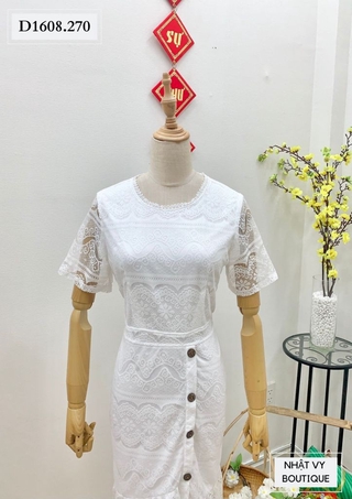 ĐẦM BODY REN ĐUÔI CÁ PHỐI CÚC - D1608