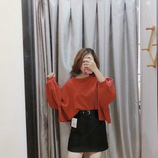 Áo tay dài crotop form rộng