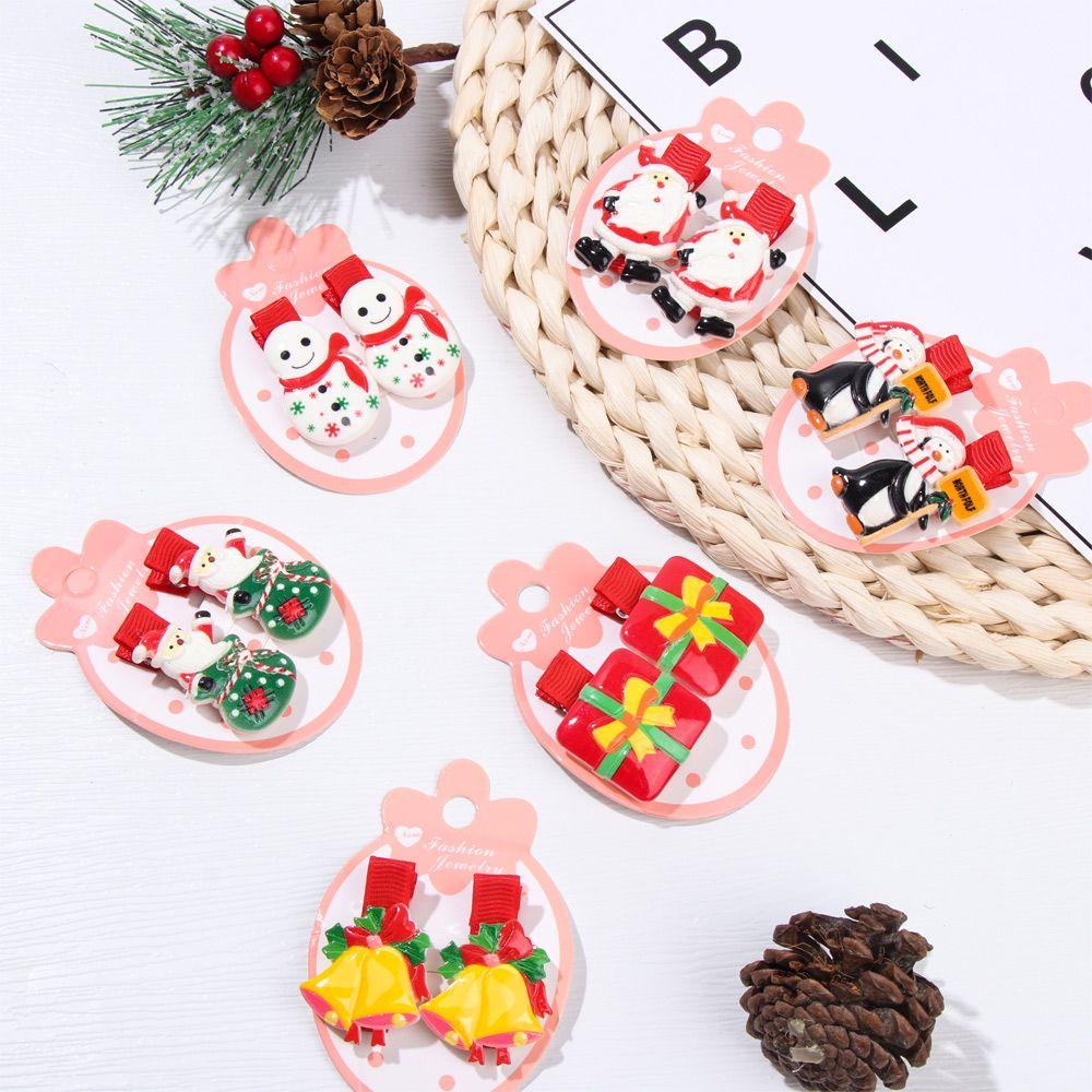 MELODG 1 Cặp Kẹp Tóc Hình Ông Già Noel