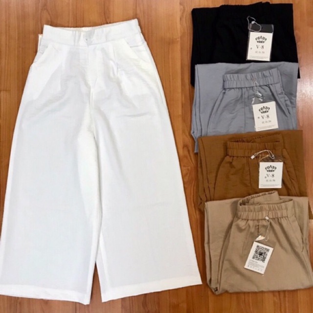 Quần culottes cạp chun sau