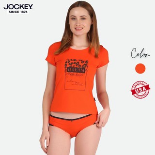 Áo Phông Nữ Jockey Ngắn Tay Dáng Ôm Thun Cotton Màu Cam Mềm Mại Cao Cấp - JULT0321
