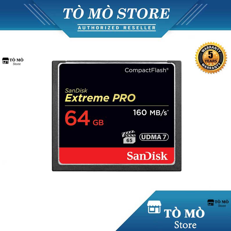 Thẻ nhớ CF SanDisk Extreme Pro 1067x - 64GB - 160MB/s - Bảo hành 5 năm
