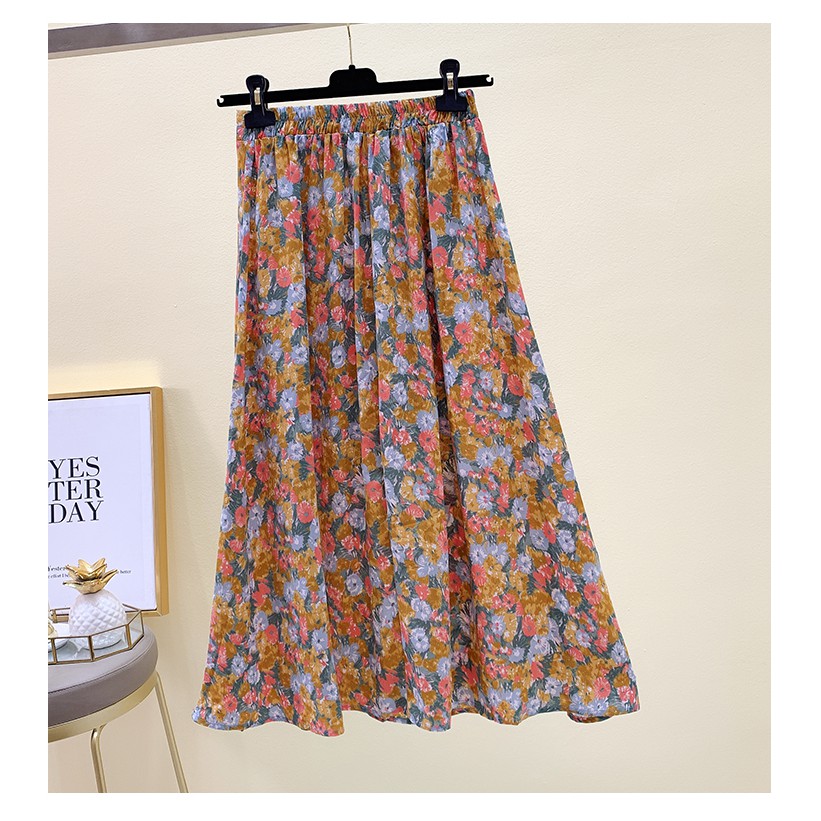 [ mua 1 tặng kính mát] Chân Váy Hoa  Xòe 2021- vải mát, nhẹ. | BigBuy360 - bigbuy360.vn