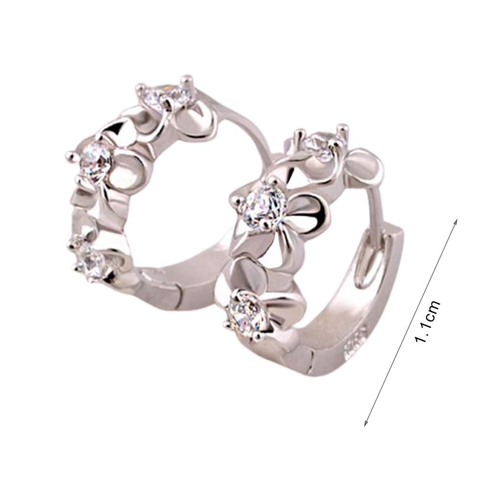Khuyên tai mạ bạc thiết kế bông hoa đơn giản thời trang